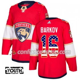 Adidas Maillot de Hockey Florida Panthers Aleksander Barkov 16 2017-2018 Rouge USA Flag Fashion Authentic - Enfant